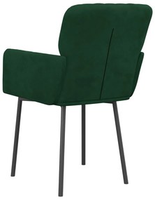 Cadeiras de jantar 2 pcs veludo verde-escuro