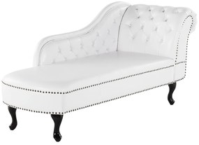 Chaise-longue em pele sintética branca com apoio à direita NIMES Beliani