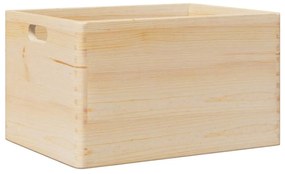 Caixa de madeira com pegas 40x30x23 cm pinho de madeira maciça
