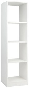 Estante estreita 5 níveis 4 cubos para livros CDs moderna para escritório 38 x 33 x 142 cm Branco