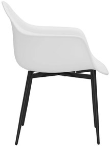 Cadeiras de jantar 4 pcs PP branco