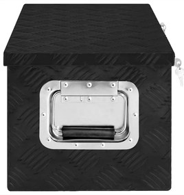 Caixa de arrumação 70x31x27 cm alumínio preto