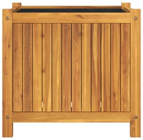 Vaso/floreira de jardim com forro 54x31x50 cm acácia maciça