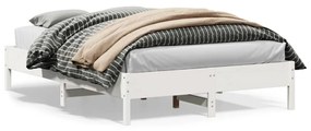 Estrutura de cama 150x200 cm madeira de pinho maciça branco