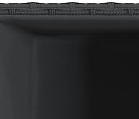 Vasos de jardim 3 pcs vime PE preto