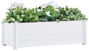 Canteiro elevado para jardim PP 100x43x35 cm branco