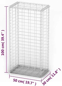 Cesto gabião arame galvanizado 100 x 50 x 30 cm