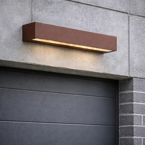 Candeeiro de parede exterior industrial castanho ferrugem 38cm incl. LED IP65 - Hannah