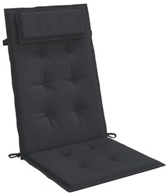 Almofadões p/ cadeira encosto alto 6 pcs tecido oxford preto