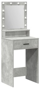 Mesa de Maquilhagem vidaXL com Luzes LED Cinza Concreto 50x41x135 cm