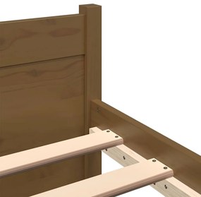 Estrutura de cama solteiro 90x190cm madeira maciça castanho mel
