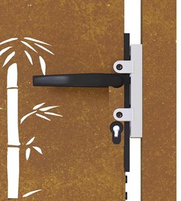 Portão de jardim 105x130 cm aço corten design bambu
