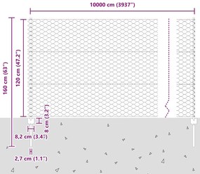 Posts de Cerca 22 pcs U-Channel Cinza 120 cm Aço