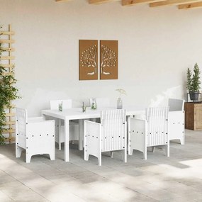 Mesa de Jardim vidaXL Branca 200x100x73 cm em Rattan Sintético