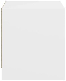 Mesas de cabeceira c/ portas de vidro 2 pcs 35x37x42 cm branco