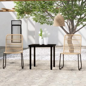 vidaXL 3 pcs conjunto de jantar para jardim cor de carvalho