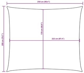 Para-sol estilo vela tecido oxford retangu. 2x2,5m cinza-acast.