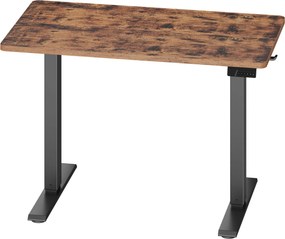 Secretária elétrica com regulação de altura, função de memória e alarme, 80 x 50 x (72-120) cm, castanho vintage