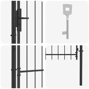 Portão de Jardim Cinzeto 100 x 125 cm 125 x 100 cm Aço