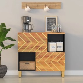 Móvel de apoio 80x33,5x75 cm mangueira maciça castanho e preto
