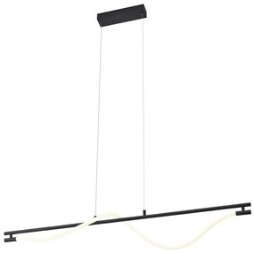 Candeeiro suspenso moderno preto com LED regulável em 3 níveis - Twirl Moderno