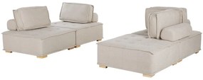 Conjunto de sofás modular para 4 pessoas em creme TIBRO Beliani