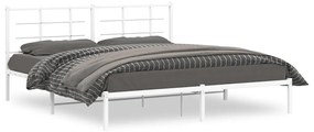 vidaXL Estrutura de cama com cabeceira 183x213 cm metal branco