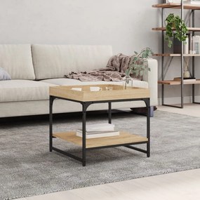 vidaXL Mesa de centro 49,5x49,5x45cm derivados madeira carvalho sonoma