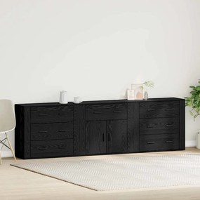 vidaXL Armários 3 pcs Carvalho Preto Madeira Engenheirada