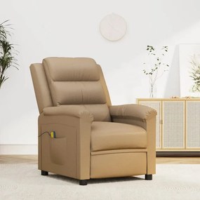vidaXL Cadeira de massagens couro artificial cappuccino