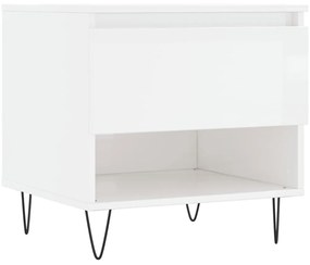 Mesas de centro 2pcs 50x46x50cm deriv. madeira branco brilhante