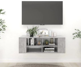 vidaXL Armário de parede para TV derivados de madeira cinza cimento