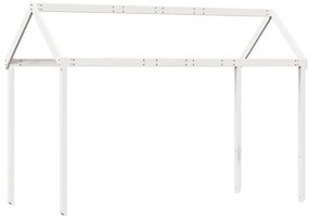 Cama alta c/ escada e telhado 80x200 cm pinho maciço branco