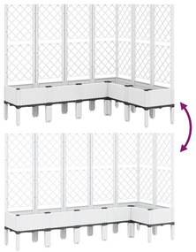 Vaso/floreira de jardim c/ treliça 160x120x142 cm PP branco
