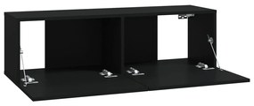 Móveis de TV parede 4 pcs 100x30x30 cm preto