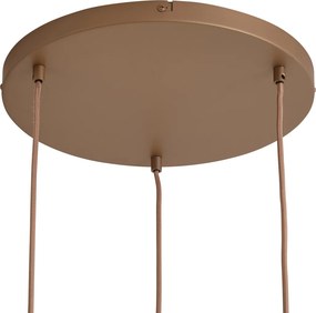 Candeeiro de Teto Retro Bronze Escuro com Vidros Âmbar 3 Luzes - Smokey