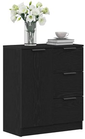 Buffet de Carvalho Preto vidaXL 60x30x70 cm Feito de Madeira Ingenerad