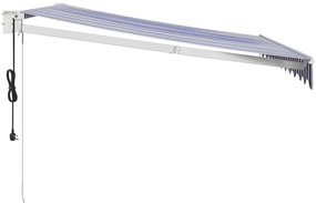 Toldo retrátil automático 3,5x2,5 m azul e branco