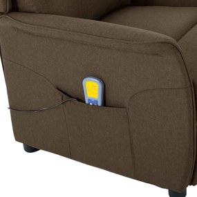 Cadeira Recliner de Massagem em Tecido Castanho