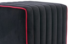 Pouffe Mona – Anthracite &amp; Rosa – 40x40x40 cm