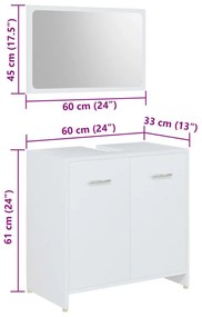 4 pcs conjunto de móveis de casa de banho contraplacado branco