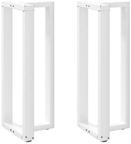 vidaXL Pés de mesa de bar em forma de T, 2 peças, branco, 40x35x(100-101) cm, aço