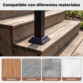 Corrimão de Escadas, 119 x 9 x 100 cm, Ângulo Regulável, Preto