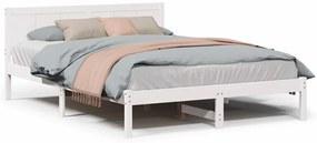 Cama de Madeira Branca Branca Madeira 160 x 200 cm Durável