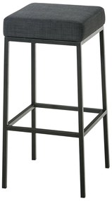 Banco de bar Montreal em tecido com estrutura preta 37 x 83 x 37 cm Cinzento escuro