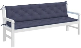Almofadões banco jardim 2 pcs 200x50x7cm oxford azul-marinho
