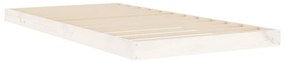 Estrutura de cama de solteiro 90x190 cm pinho maciço branco