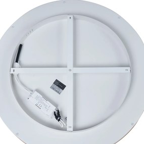 Plafon de design branco com madeira 60cm incl. LED interruptor de 3 níveis - Ingo