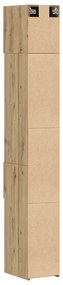 Armário Slim vidaXL Carvalho Artesanal 30x42,5x225 cm Madeira Engenhei