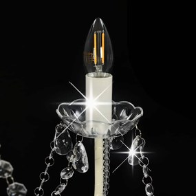 Lustre com contas lâmpadas 8 x E14 branco
